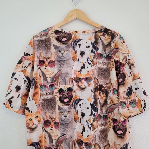 Secret Treasures Cats Puppies Bunny Print Shirt Adult Sz L/XL Unisex Tee Casual - Picture 4 of 11